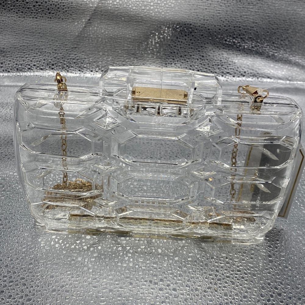 NWT Bella Collection Clear Retro Clutch